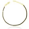 idillio Every jewel is a lovestory Braccialetto Tennis Elide - Bracciale Donna Placcato Oro 18K e Zirconi Neri