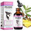Abodiuss cura della pelle, collagene per cani, collagene liquido per cani, gocce di collagene liquido per cani, collagene con biotina, trattamento MSM e zenzero per cani, integratore per pelle e pelo per cani