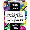 Hasbro Gaming - Confezione multipla di mini Trivial Pursuit, con divertenti quiz per adulti e ragazzi dai 16 anni in su, con 4 mazzi di carte di 4 decenni (versione inglese)