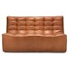 Ethnicraft - Divano 2 posti N701 - Marrone - Pelle anilina - Designer Jacques Deneef
