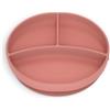 Suavinex, Piatto con Ventosa, Piatto in Silicone con Divisori, Piatto Antiribaltamento, per Alimentazione complementare, Lavabile in Lavastoviglie e Microonde, +6 Mesi, Rosa