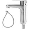 Minnhua Rubinetto Solo Acqua Fredda Acciaio Inossidabile, Rubinetto per Acqua Fredda con Tubo Flessibile, Miscelatore Lavabo Bagno, Rubinett Bagno Lavabo per Toilette, Cucina (Argento)