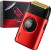 VGR 377 Rasoio Film Maschile Rasoio Elettrico Doppia Lamina Null Macchina Capelli Portatile Senza Fili e Ricaricabile Rasoio da Uomo, 9000 Giri/min, Display LED (Rosso)