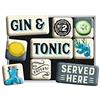 Nostalgic-Art Set di Magneti vintage Gin & Tonic Served Here