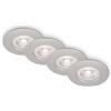 BRILONER - Set di 4 luci da incasso a soffitto, dimmerabili, lampade da incasso a LED ultrapiatte, faretto da incasso per bagno, faretto da incasso per bagno IP44, cromo opaco, 90x25 mm (DxH)