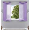 Gardinenbox 61000CN - Set di 2 tende trasparenti per soggiorno, in voile, con passanti, con chiusura a nastro, 175 x 140 cm, colore: lilla