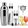BEOIUCZZY 10 Pezzi Kit Barman Cocktail Shaker, Set in Acciaio Inossidabile, da 750 ML, per Bar Accessori Party