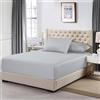MistyMorning Lenzuolo con Angoli Extra Profondi 16''/40 cm, Lenzuola in Cotone Egiziano con 200 Fili, Biancheria da Letto e Biancheria di qualità Morbida e Premium (Grigio Argento, Singolo)