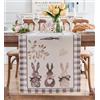 Vorysum Conigli Runner da Tavola Easter Happy Primavera Runner per il Tavolo Addobbi Pasquali per la Casa Tovaglia Pasquale Stagionale Cucina Tavolo da pranzo Vacanze Feste 40 x 140 cm