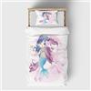DJDEA Copripiumino Singolo Bambino Unicorno Copripiumino Bambina in Morbida Microfibra 1 Copripiumino 155 x 220 cm + 2 federe 50 x 75 cm Copripiumino Letto Singolo