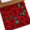 Ksnnrsng Rosa Rosse Artificiali, Fiori Artificiali Schiuma Teste di Rose Finti per DIY Matrimoni Mazzi Nuziale Festa Casa Decorazioni (25 Pezzi, Vino Rosso)