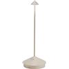 Zafferano, Pina Pro, Lampada da Tavolo Ricaricabile e Senza Fili con Controllo Touch, Adatta per Salotto ed Esterni, Dimmer, 2700 K, Altezza 29 cm, Colore Sabbia