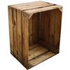 Teramico Nuove cassette per frutta fiammate, cassette di legno per vino, decorazioni vintage (set da 4)