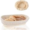 EVDZNA Cestino Lievitazione, Cesto di Fermentazione per Viti, Cesto di Fermentazione in Rattan Fatto a Mano, Cesto di Pane in Rattan Fatto a Mano con Fodera in Lino, Usato per Pasta, Pizza