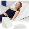COSTWAY Cuscino a Cuneo per Letto e Divano, Cuscino da Lettura Relax, per Gambe Schiena e Ginocchio, con Fodera Lavabile (Bianco)