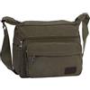 NiCoLa Borse a tracolla in tela per uomo, borse a tracolla medie con tasche multiple, borsa a tracolla per cani da lavoro che camminano in bicicletta uso quotidiano, Verde militare, 29 * 10 * 23cm