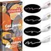 colozoo Penne gel metalliche set, 4 da 0,8mm oro argento rame bianco