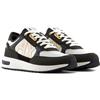 Armani Exchange Dusseldorf Embossed Geometric Motifs - Scarpe da ginnastica UOMO, BLK INK+BLK+OFF WHIT,