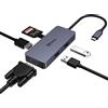 Qhou Hub USB C con supporto HDMI 4K e VGA Dual Monitor, USB 2.0, lettore di schede SD/TF, dock USB C per MacBook Pro/Air, Dell/HP/Lenovo