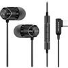SoundMAGIC E11D Auricolari Tipo C HiFi Stereo Cuffie USB Type C con Microfono Isolamento Acustico e Bassi Potenti Compatibile con Dispositivi Android Nero