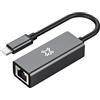 Xtrememac Adattatore LAN da USB-C a Ethernet, 10/100/1000 Mbps, RJ45, Plug & Play, Veloce e Stabile, Custodia in Alluminio per MacBook, iPad, Samsung e Altri dispositivi USB-C - Grigio Spazio