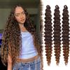 FESHFEN Ocean Wave Crochet Hair extension - 3 Pezzi Estensioni Capelli per Treccine a Onde Ombre Arancio Sintetici Ondulati Braiding Trecce Boho Posticci Extensions per Donne, 55 cm T1B/30#