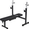 GORILLA SPORTS® Panca Palestra con Porta Bilanciere - Piana, Pieghevole, Regolabile, 130x97x122 cm, Acciaio, Max 200/300 kg - Attrezzi Palestra Casa, Panca Bodybuilding con Porta Pesi, Rack