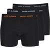 JACK & JONES Jacmarvin Solid Trunks 3 Pack Boxer a Pantaloncino, Nero/Confezione: Nero, XL Uomo
