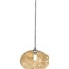 Sikrea FENICE-A Lampadario a sospensione in vetro 1 luce colore ambra aggancio cromo attacco G9 senza base