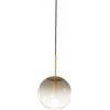 Sikrea EVA-18 BR Lampadario a sospensione in vetro 1 luce bronzo d.18cm cavo in tessuto attacco E27 senza base