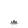 Sikrea EVA-18 F Lampadario a sospensione in vetro 1 luce fumè d.18cm cavo in tessuto attacco E27 senza base