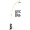 Sikrea EVA-P Lampada da terra in metallo color ottone spazzolato e effetto marmo attacco E27 solo struttura senza vetro