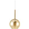Sikrea INFINITY-A Sospensione 1 luce struttura in metallo oro chiaro con vetro ambra attacco E14 diametro 14cm senza base