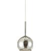 Sikrea INFINITY-F Sospensione 1 luce struttura in metallo cromo nero con vetro fumè attacco E14 diametro 14cm senza base