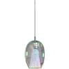 Sikrea IRIDE-G Sospensione 1 luce con struttura cromo e vetro iridescete attacco E27 senza base diam.24cm
