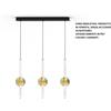 Sikrea KIRA-S3L Sospensione 3 luci rettangolare Nero Opaco diffusori bianco , a led dimmerabile SDD 2800 - 5000k 75W 4875L