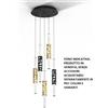 Sikrea KIRA-S5 Sospensione 5 luci tonda Nero Opaco diffusori bianco , a led dimmerabile SDD 2800 - 5000k 125W 7460L