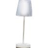Sikrea LA ANGINA-A B Lampada da tavola paralume acrilico lavorato ricaricabile bianco opaco 7W 3600K, dimmerabile 30-60-100%, lumen 630