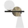 Sikrea MIKADO-A Applique 2 luci struttura ottone spzzolato e vetro opale lampadine incluse E14 G9