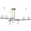 Sikrea MIKADO-S Sospensione 9 luci struttura ottone spazzolato e vetro opale lampadine incluse E14 G9