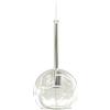Sikrea MINIBOL-C Sospensione 1 luce struttura in metallo cromo diffusore colore cristallo in vetro cavo in PVC 400cm. Attacco E14,senza base