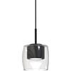 Sikrea MIRO-S1 N Lampada a sospensione 1 luce in vetro cristallo e montatura colorata nero opaco attacco GX53 senza base