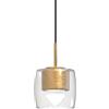 Sikrea MIRO-S1 OS Lampada a sospensione 1 luce in vetro cristallo e montatura colorata ottone spazzoalto attacco GX53 senza base