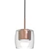 Sikrea MIRO-S1 RS Lampada a sospensione 1 luce in vetro cristallo e montatura colorata rame spazzolato attacco GX53 senza base