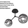 Sikrea SARA-PL2 N Lampada a soffitto 2 luci solo struttura nero opaco senza vetri attacco E14