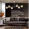 Sikrea SARA-S6 B Lampada a soffitto 6 luci solo struttura bianco opaco senza vetri attacco E14