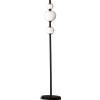 Sikrea TOLOMEO-P Lampada da terra 3 luci led 18W 4000k 1240L in metallo nero sfere satinate