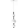 Sikrea TOLOMEO-S1 Sospensione 3 luci led 18W 4000k 1190L in metallo nero sfere satinate