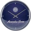 Nostalgic-Art Orologio da muro retrò, Ø 31 cm, Mercedes-Benz - Silver & Blue - Idee regalo per amanti degli accessori Mercedes-Benz, decorazione per la cucina grande, design vintage
