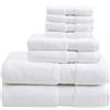 Madison Park Signature - Set di asciugamani da bagno in 100% cotone, 800 g/m², altamente assorbenti, ad asciugatura rapida, qualità alberghiera e spa, per bagno, multicolore, 8 pezzi, bianco